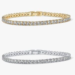 Gold and Silver Tennis Bracelets